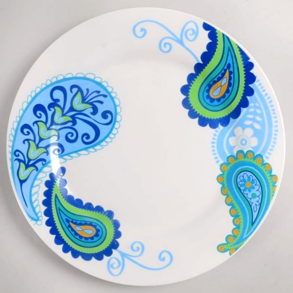 Royal Norfolk Blue & Green Paisley Pattern Dinner Plates. Lot of 11. - Picture 2 of 8